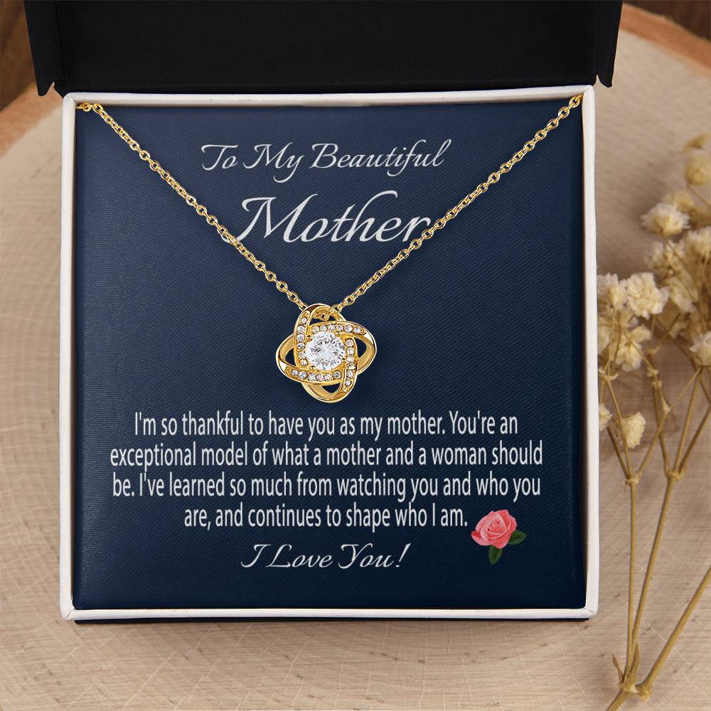 Mothers Day Gift From Daughter Mother's Day Necklace To My Beautiful Mom Necklace Mom Gift From Son Mom Necklace Love Knot Necklace