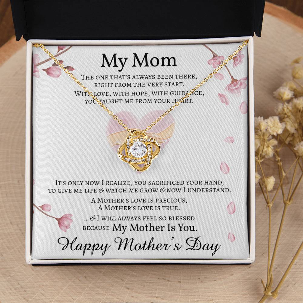 Mother's Day Message Card Necklace For Mom Love Knot Necklace For Mom Mom Gift From Daughter Mom Gift From Son 1 Love Knot Necklace
