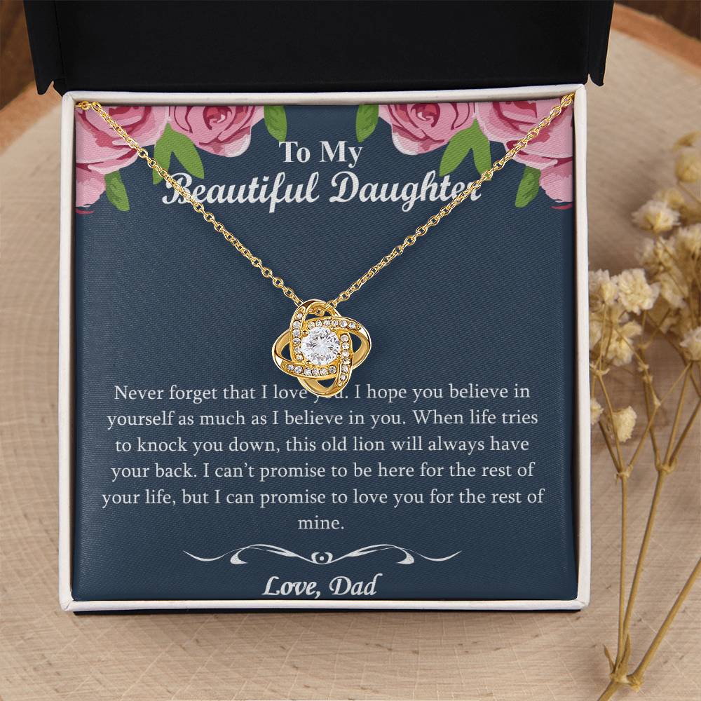 The Best Gift For Your Daughter - - Dad To Daughter Necklace Jewelry Gift Love Dad To Dau Love Knot Necklace