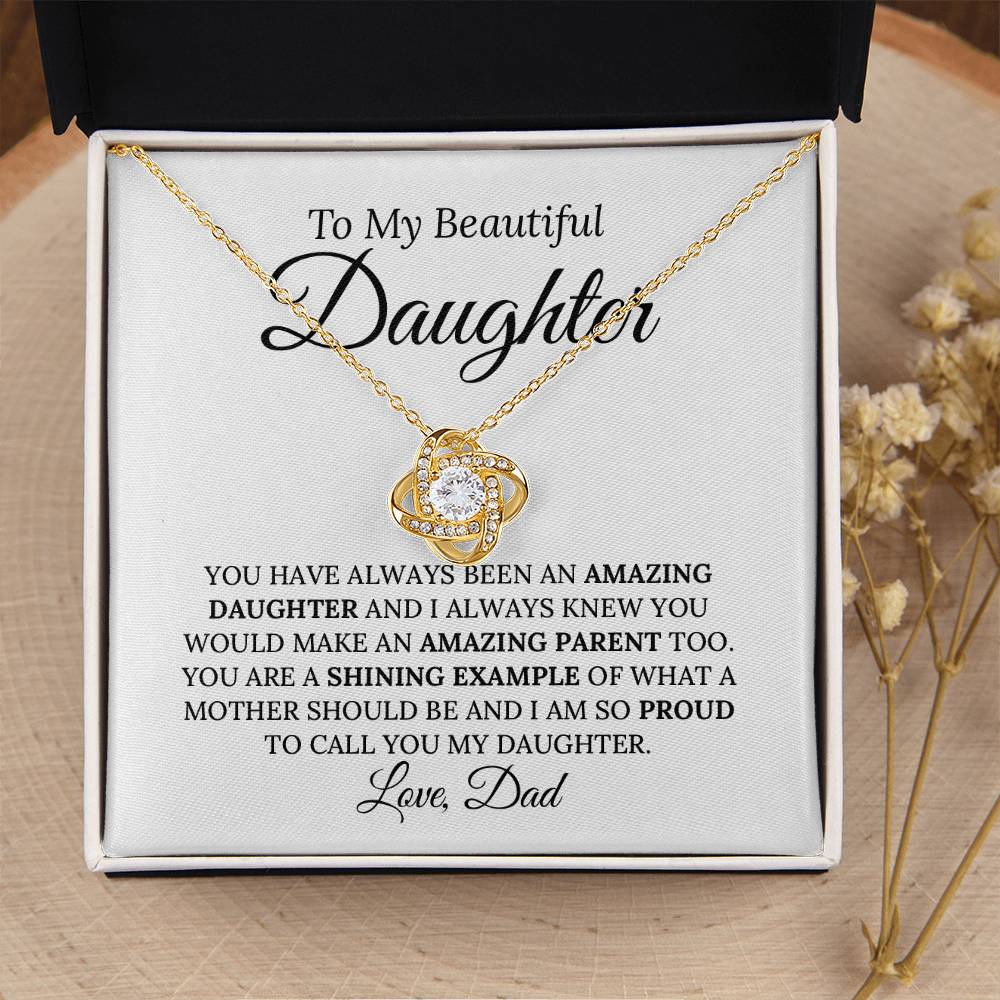 Heartfelt Mother's Day Gift For Daughter v4 Love Knot Necklace