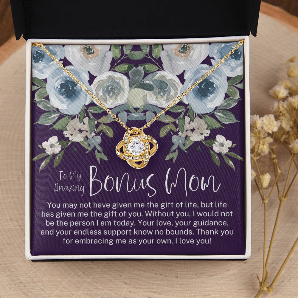 Bonus Mom Necklace Mothers Day Gift Daughter To Mom Gift Bonus Mom Step Mom Gift Present For Stepmom On Mothers Day Stepmom Necklace Love Knot Necklace