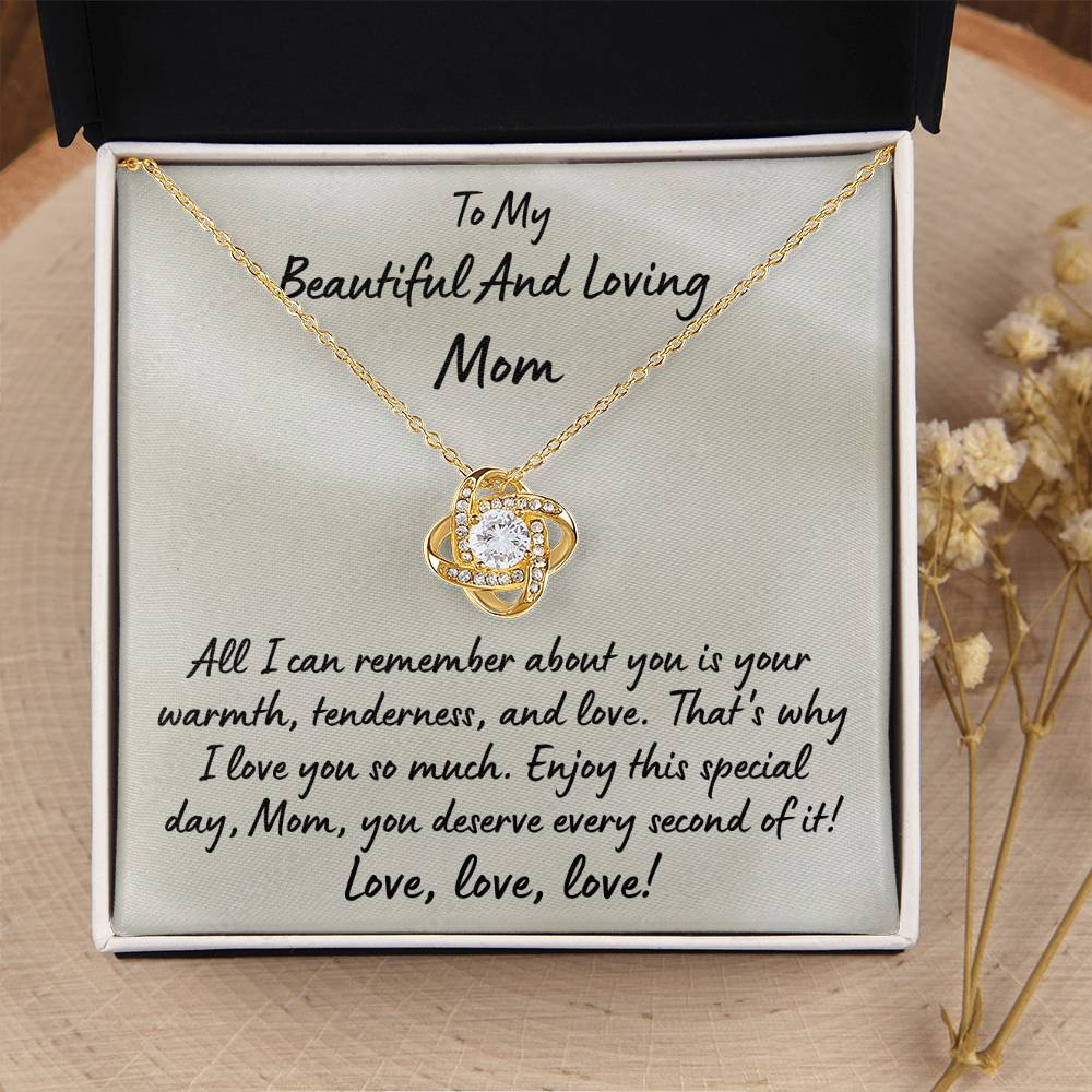 The Beautiful Love Knot Necklace For Mom On Mother's Day Love Knot Necklace