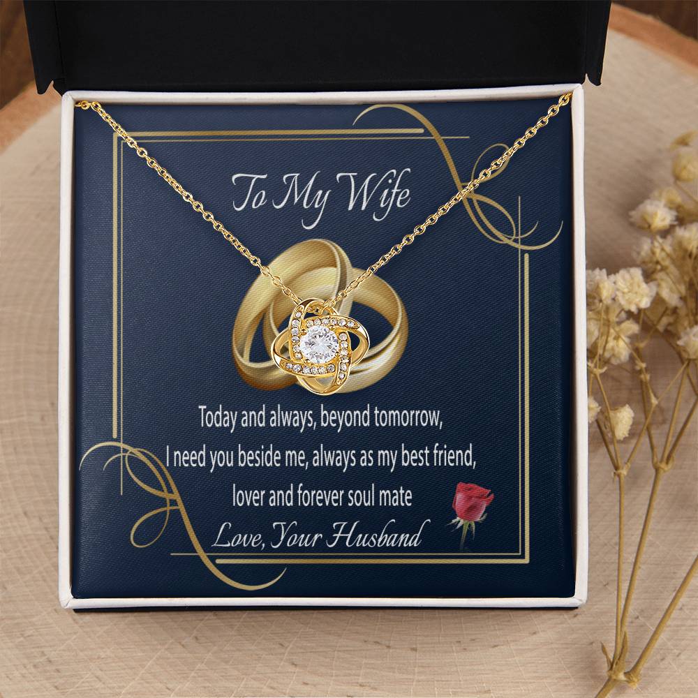 To My Wife Gift Necklace Message Card Necklace For Wife Gift Necklace To Wife From Husband Wife Anniversary Gift Wife Birthday Gift Ne Love Knot Necklace