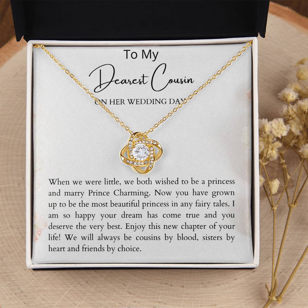 To My Cousin On Her Wedding Day Gift. Wedding Gift For Cousin. Gift Idea For Cousin'S We Love Knot Necklace