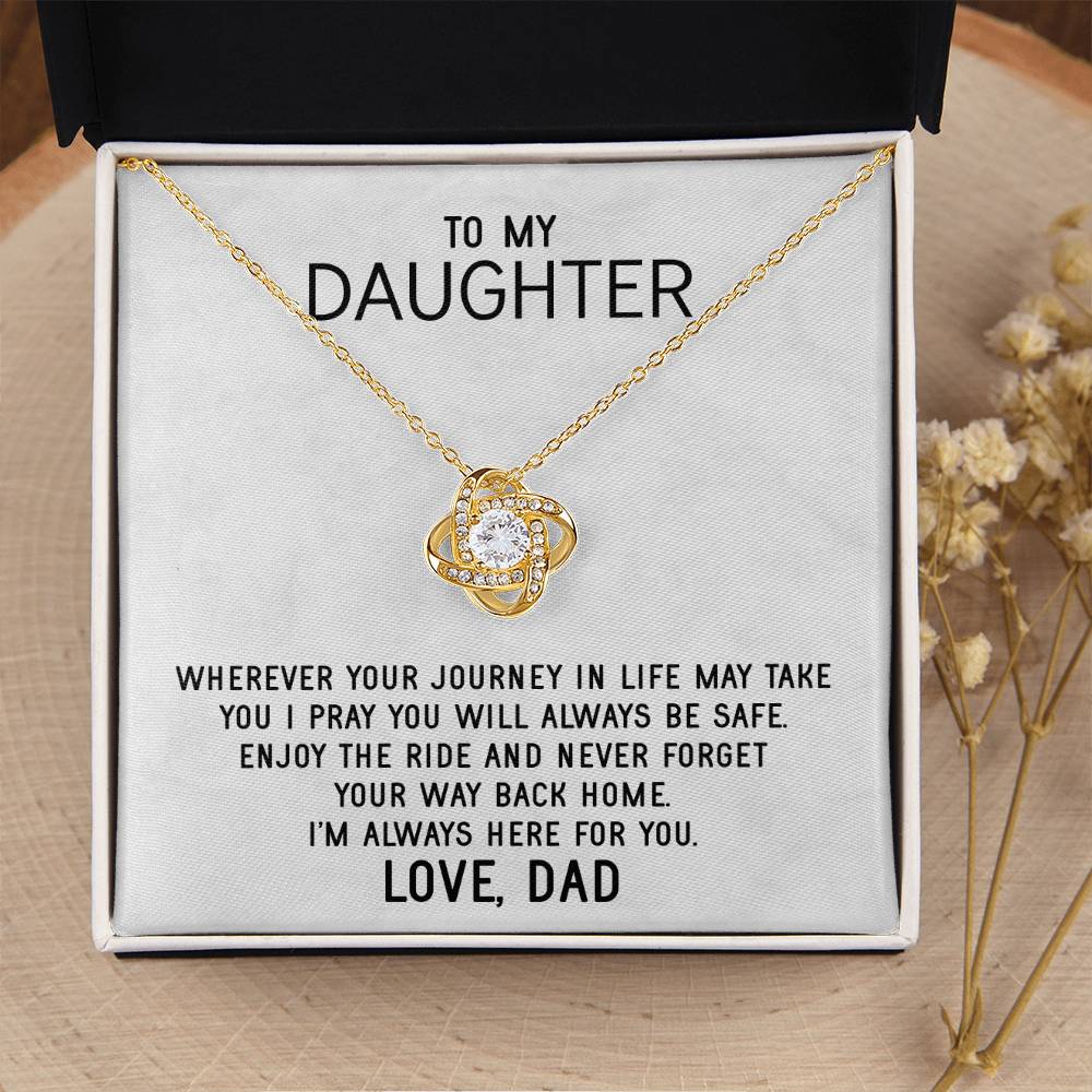 To My Daughter Necklace Gift From Dad Mothers Day Gift For Daughter From Father Sentimental Jewelry Gifts For Dad - Love Knot Necklace