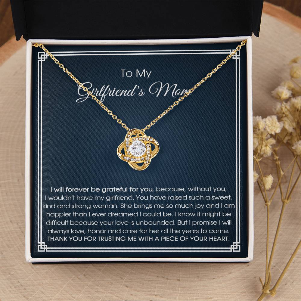 To My Girlfriend's Mom Necklace Girlfriend's Mom Birthday Gift Mother's Day Gift For Girlfriend's Mom Love Knot Necklace