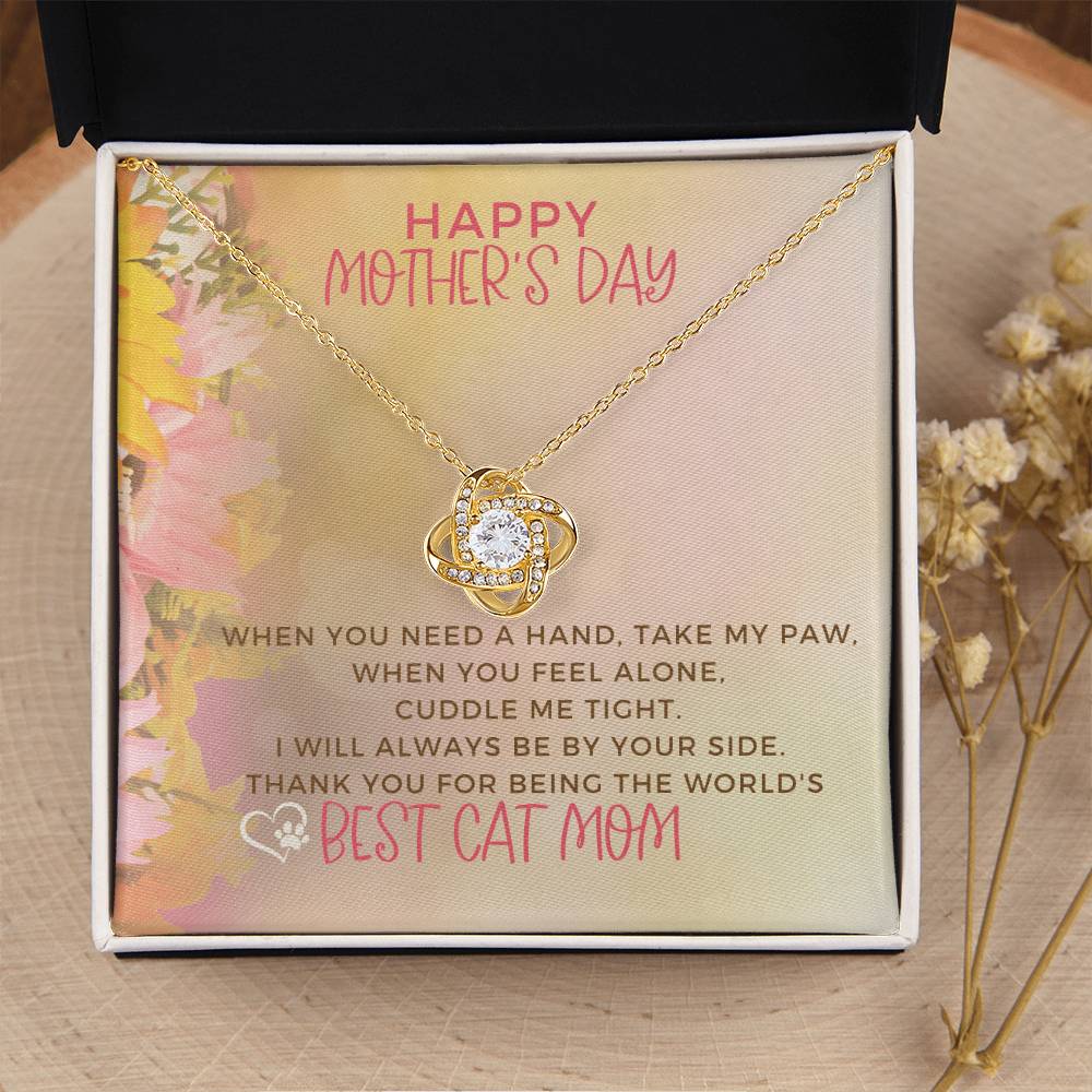 Best Cat Mom Love Knot Necklace Cat Mom Jewelry Gifts For Cat Mom On Mothers Day Cat Lover Gift Mothers Day Gift From Cat Love Knot Necklace