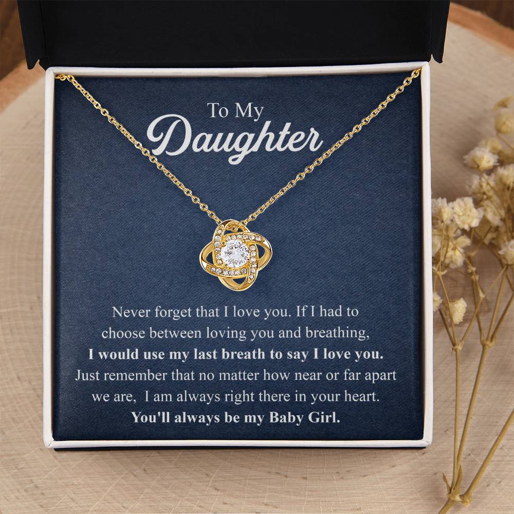 To My Daughter Necklace Gift From Mom Mothers Day Gift For Daughter From Mother Sentimental Jewelry Gifts For Daughter From Mom 2 Love Knot Necklace
