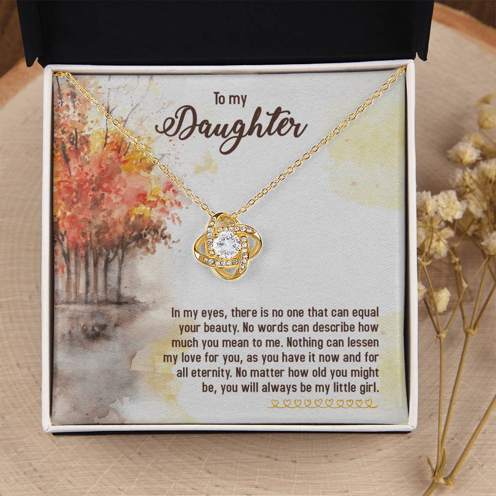 Love You Daughter Love Knot Necklace