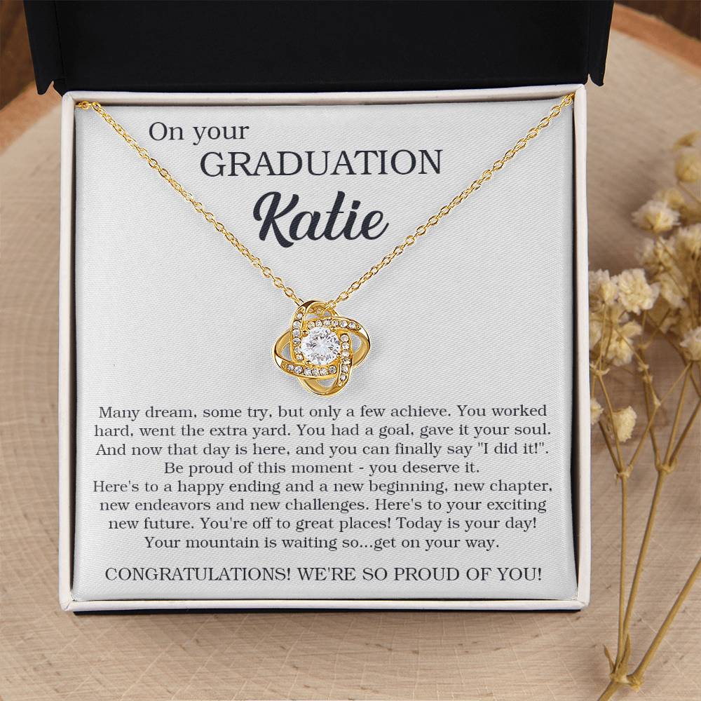 Customize Graduation Gift For Her Graduation Gift High School Graduation Sentimental Graduatio Love Knot Necklace