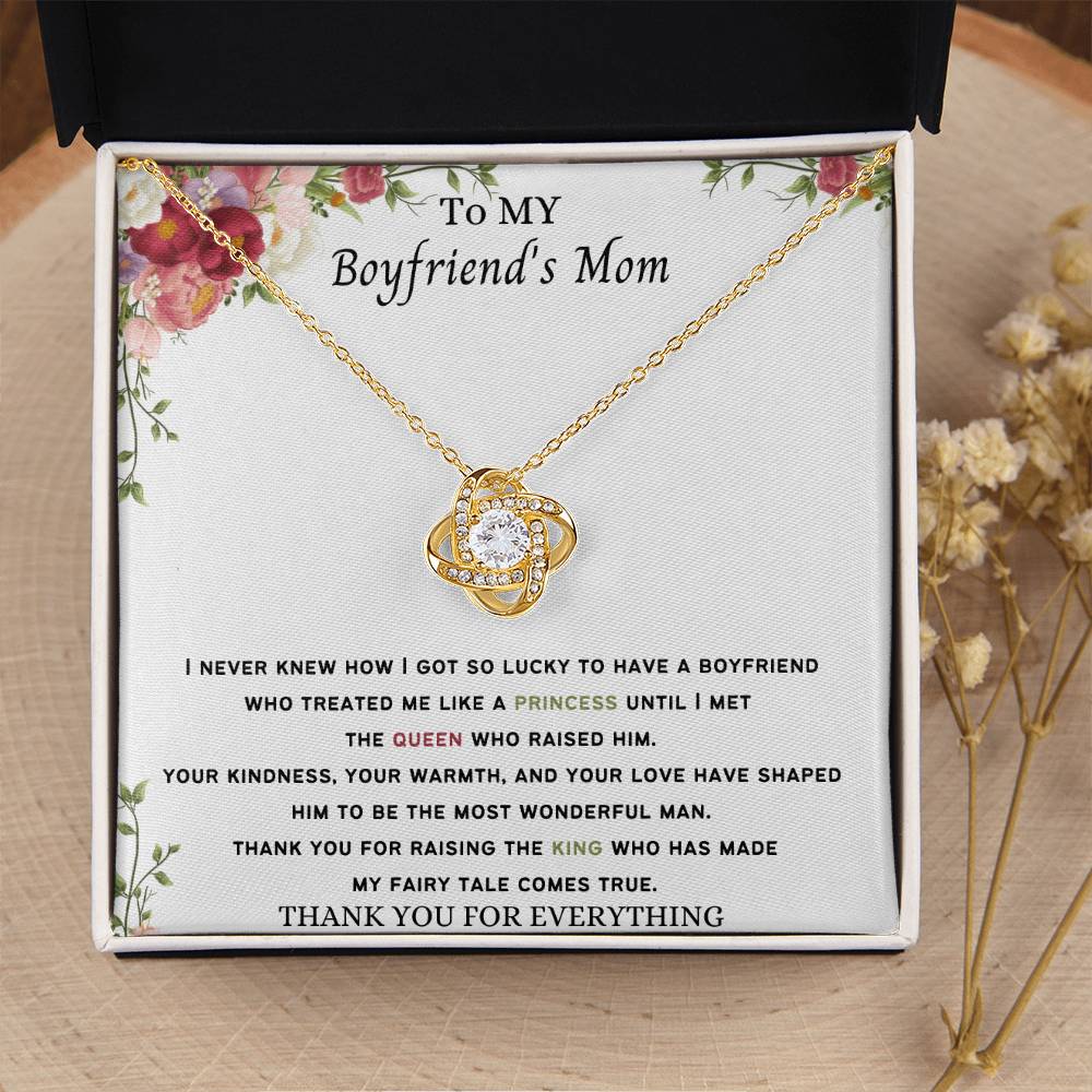 To My Boyfriend's Mom Necklace Love Knot Necklace
