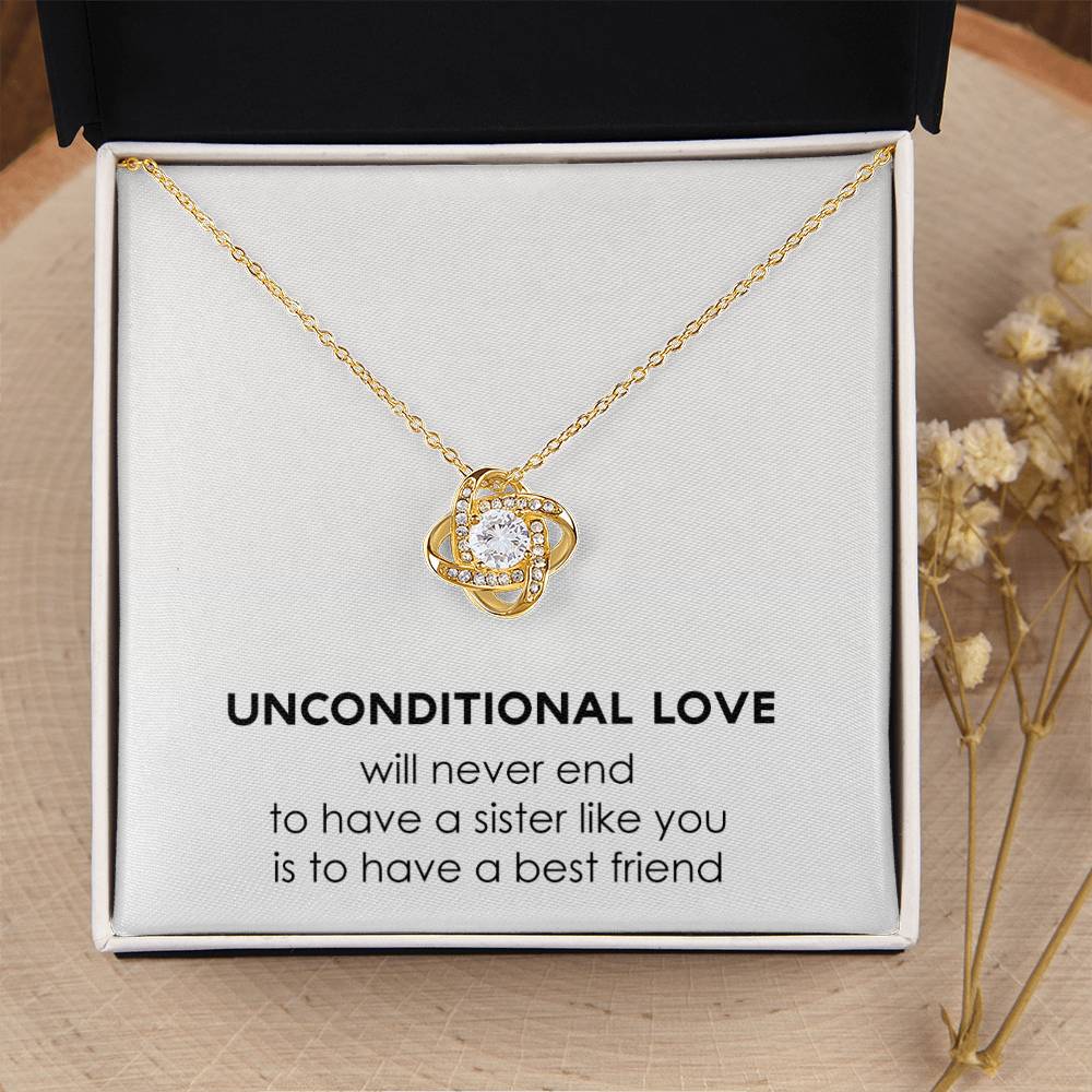 Sterling Silver Unconditional Love Necklace Love Knot Necklace