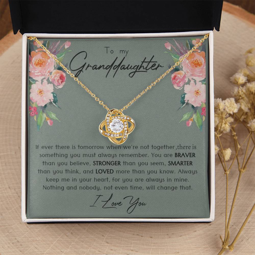 Granddaughter Gift From Grandparents Granddaughter Necklace From Grandma Love Knot Necklace