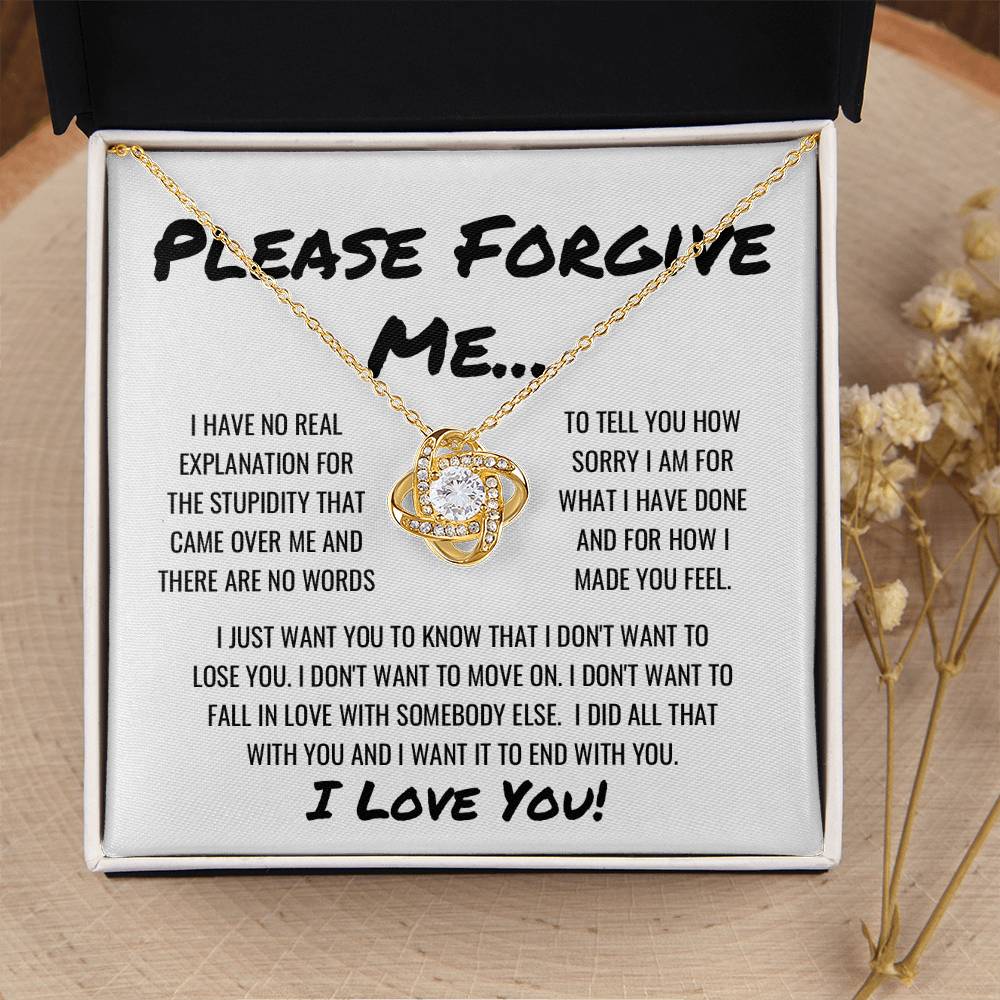 Sorry Forgive Me Apology Ne Love Knot Necklace