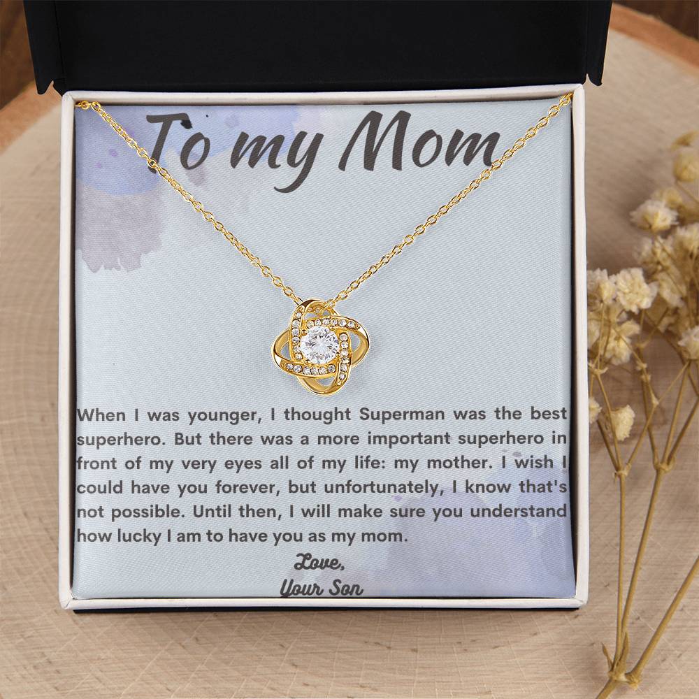 To Mom From Son Love Knot Necklace