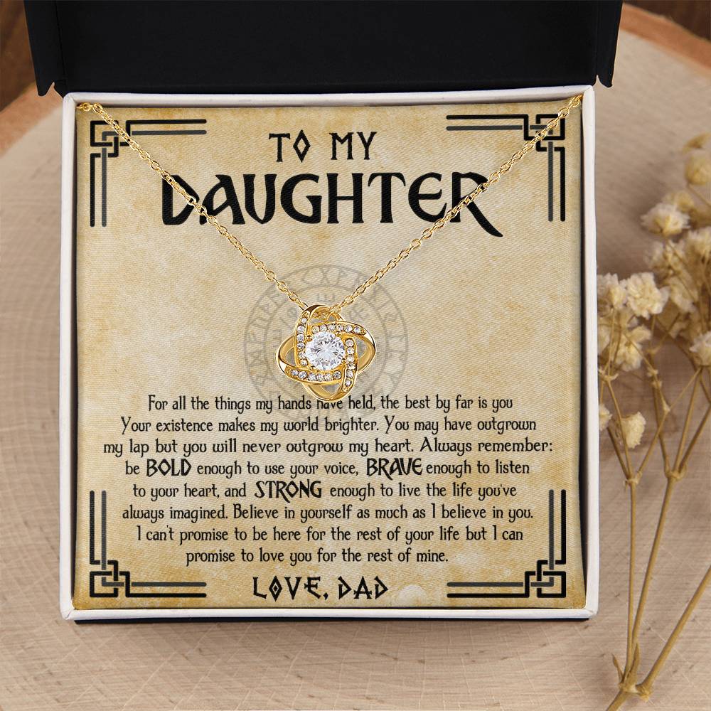 To My Daughter Necklace Viking Jewelry Gift For Daughter From Dad Viking Daughter Gift Daughter Birthday Graduation Gift Love Knot Necklace