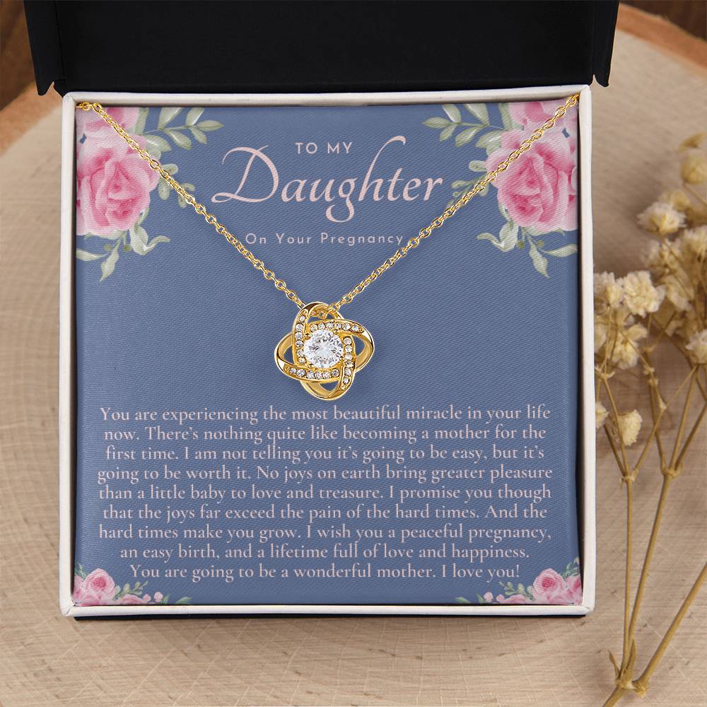 Pregnancy Gift For Daughter Baby Shower Gift Mom To Be Gift Expecting Mom Gift Pregnant Daughter Gift From Mom Love Knot Necklace