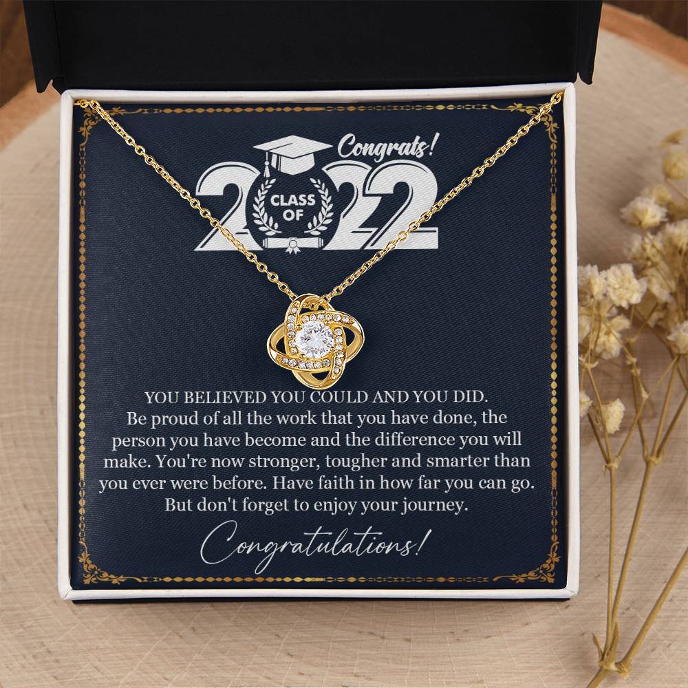 Graduation Gift Necklace Graduation Gift For Her College Graduation Gift For Her High School Senior Graduation Class Of 2022 Love Knot Necklace