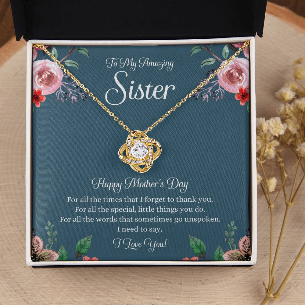 Mothers Day Gift For Sister Sister Mothers Day Gift Sister Necklace Gift On Mothers Day Sentimental Mothers Day Gift For Sister Jewelry 1 Love Knot Necklace
