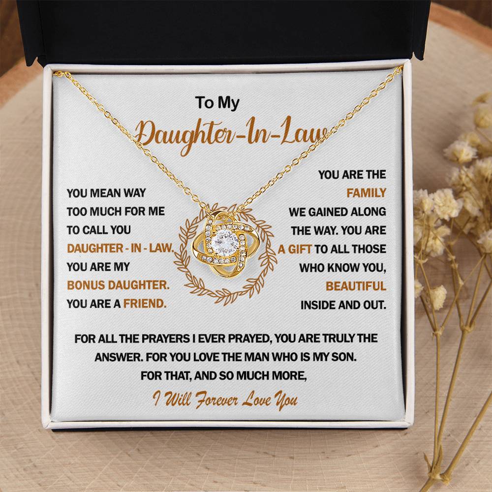 To My Daughter-In-Law Love Knot Necklace?? Love Knot Necklace
