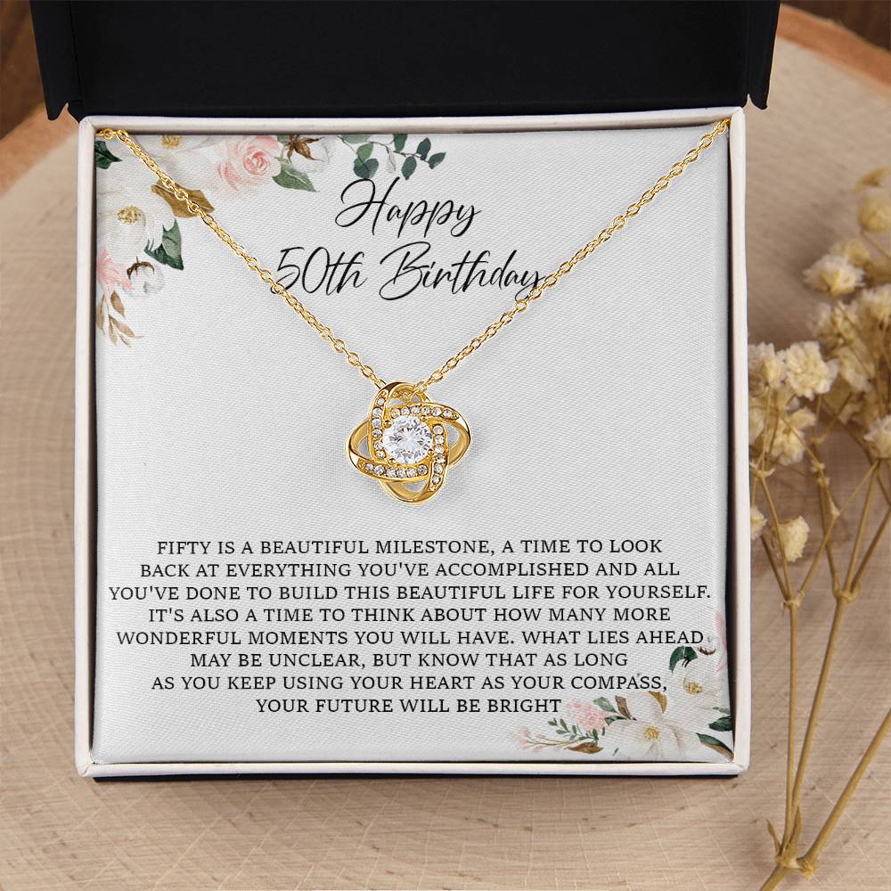 50Th Birthday Gift For Her 50Th Birthday Gift For Woman Sentimental Gift Love Knot Necklace
