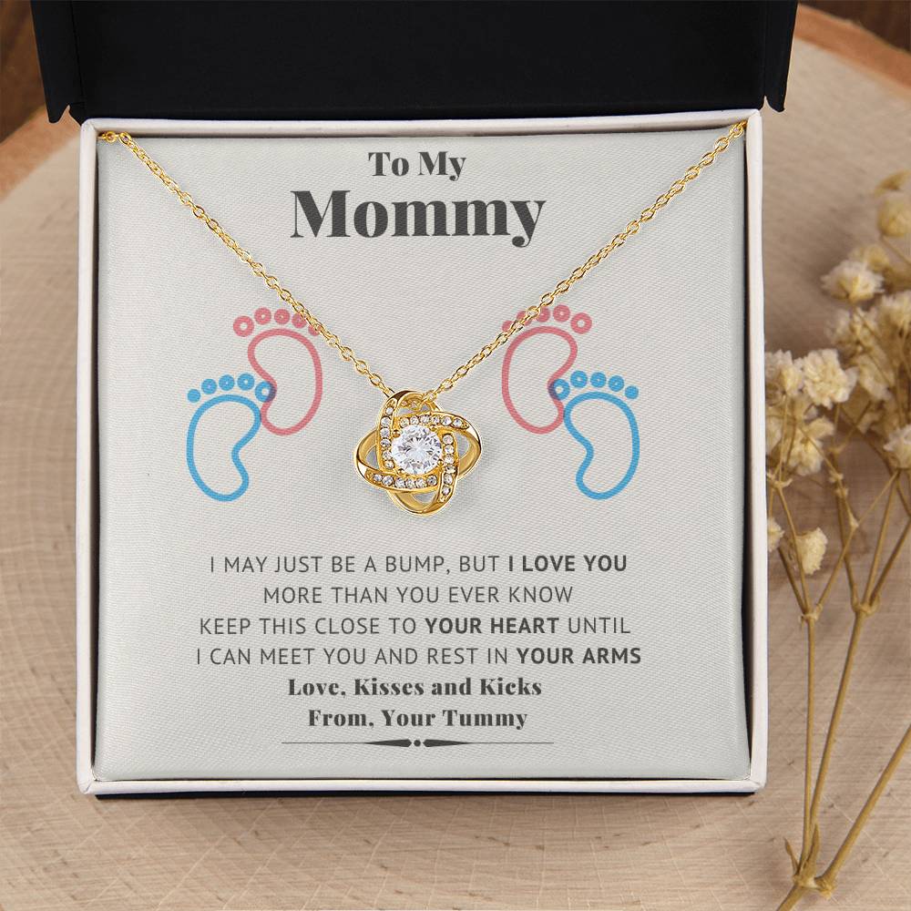 New Mommy Necklace New Mom Mother's Day Gift First Time Mom Gift New Mom Gift Jewelry Gift For New Mom Necklace New Mommy Baby Shower Gift Pregnanc Love Knot Necklace