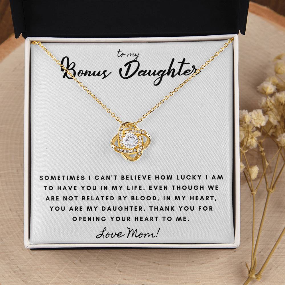 Not By Blood But By Heart Mom Gift To Daughter Ne Love Knot Necklace