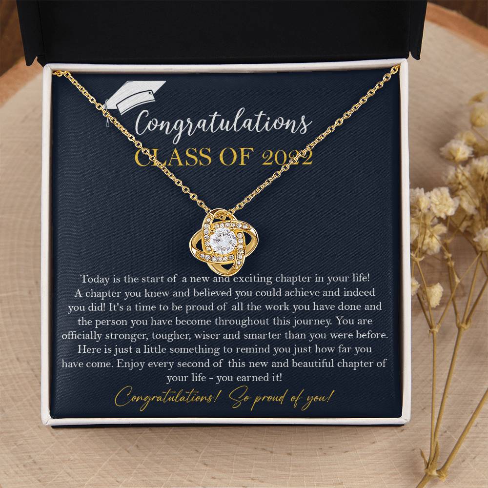 Class Of 2022 Graduation Gift Necklace Graduation Gift F Love Knot Necklace