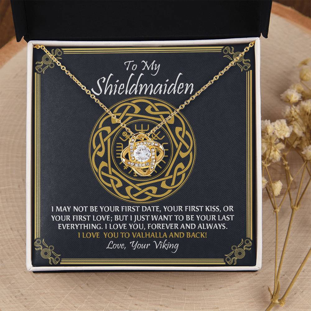 To My Shieldmaiden Knot Necklace Gift For Wife Girlfriend Anniversar Love Knot Necklace