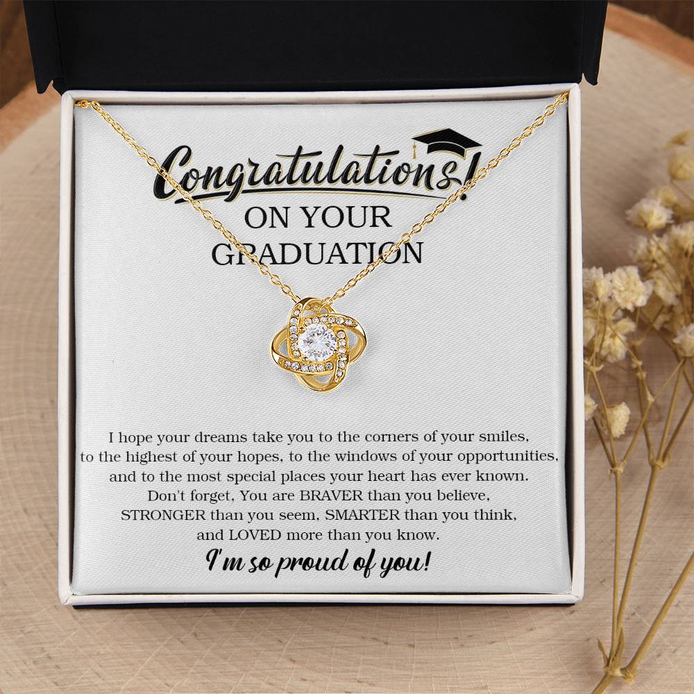 Graduation Gift For Her Graduation Necklace College Graduation Gift For Daughter Class Of 2022 Graduation Jewelry Love Knot Necklace