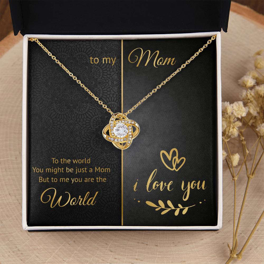 To My Mom - World - Loveknot Necklace Love Knot Necklace