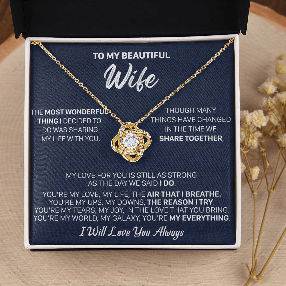 Gift For Wife I Do I Breath Love Knot Necklace Love Knot Necklace