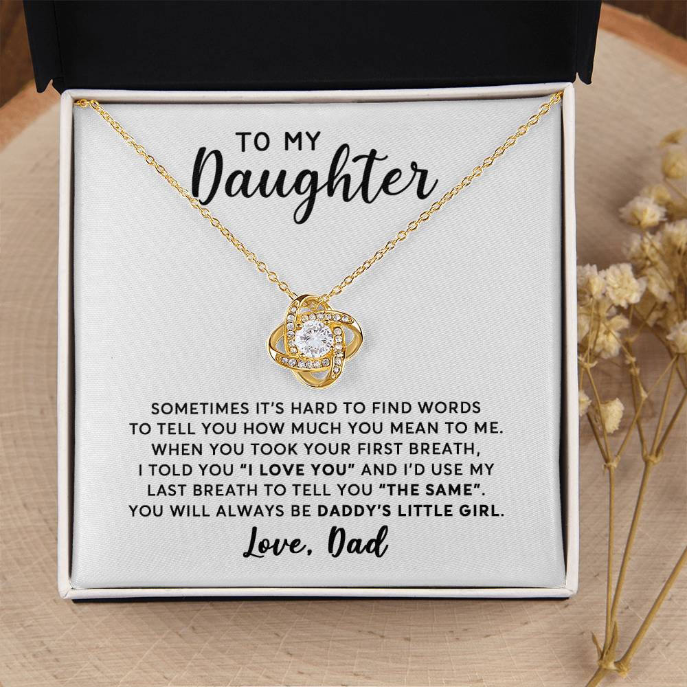 Daughter - Last Breath - Necklace Love Knot Necklace