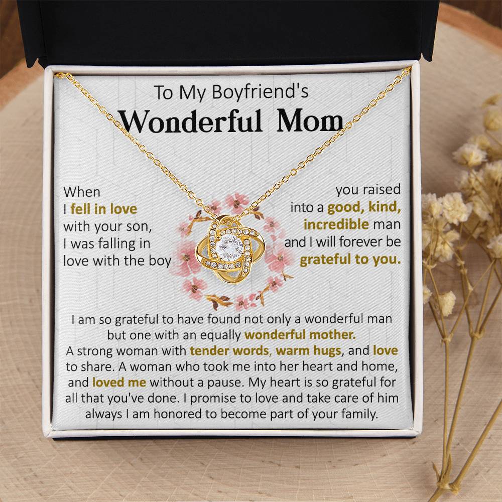 Gift For Boyfriend's Mom Forever Strong Women Love Knot Necklace Love Knot Necklace