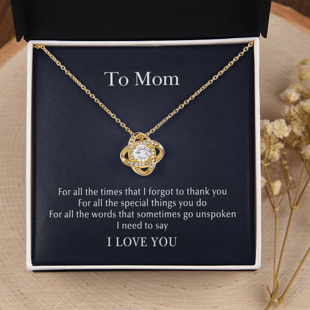 To Mom Love Knot Necklace