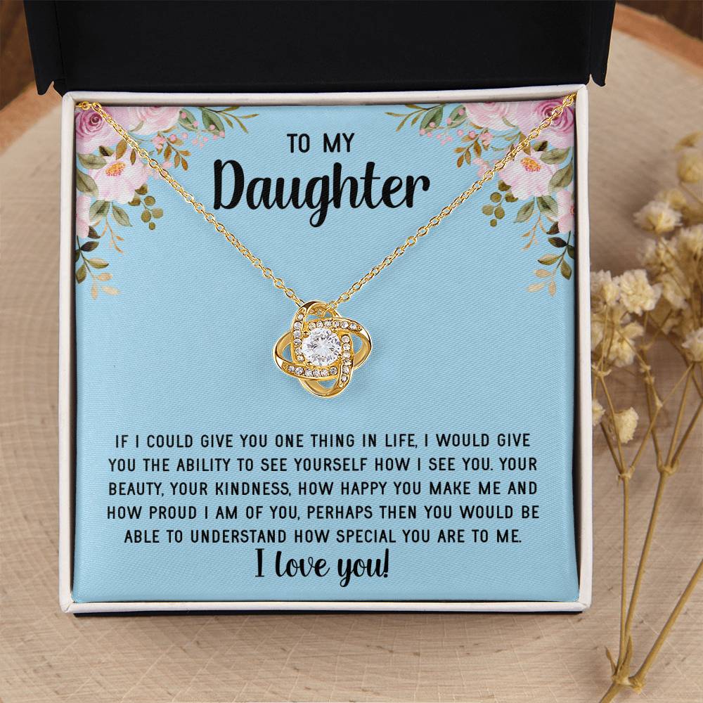 To My Daughter Necklace Gift From Mom Mothers Day Gift For Daughter From Mother Sentimental Jewelry Gifts For Daughter From Mom 7 Love Knot Necklace