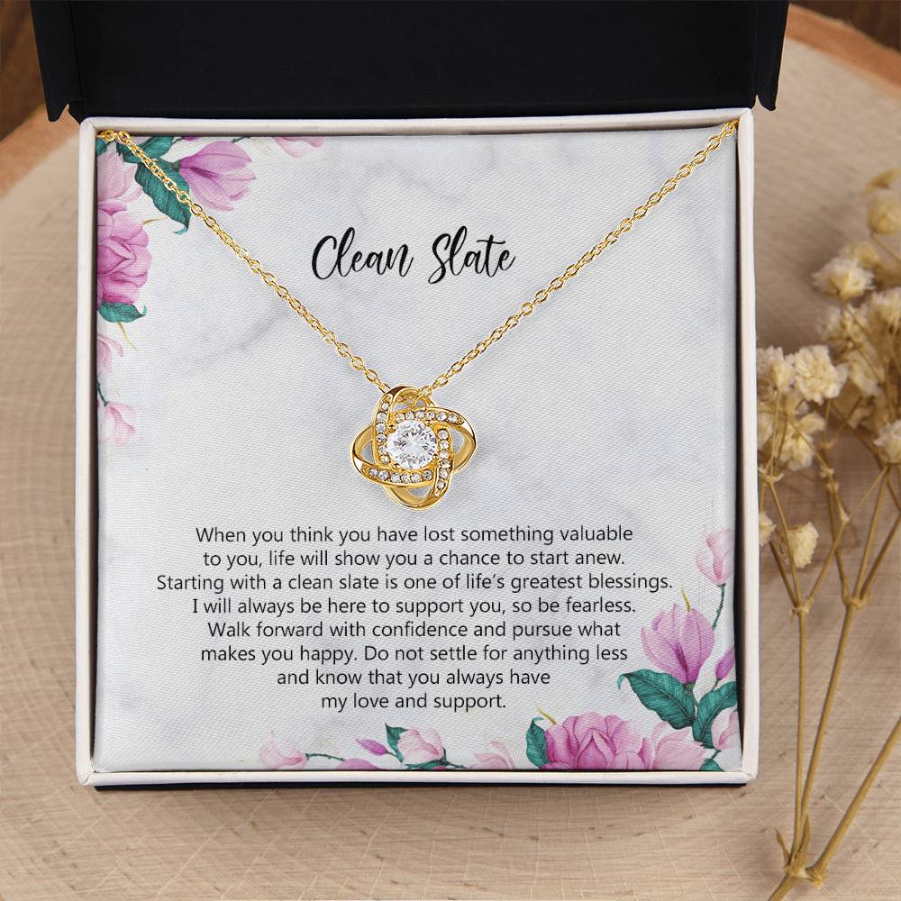 Starting Over Gift Breakup Necklace Divorcee Gift Idea New Beginnings Gift Cheer Up Gift Bad Breakup Gift Newly Single Gift Love Knot Necklace