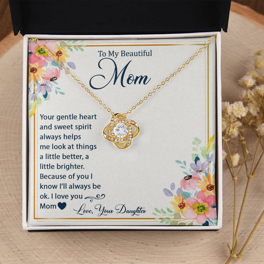 Mother's Day Happy Birthday Or Just T Say Mom I Love You Love Knot Necklace