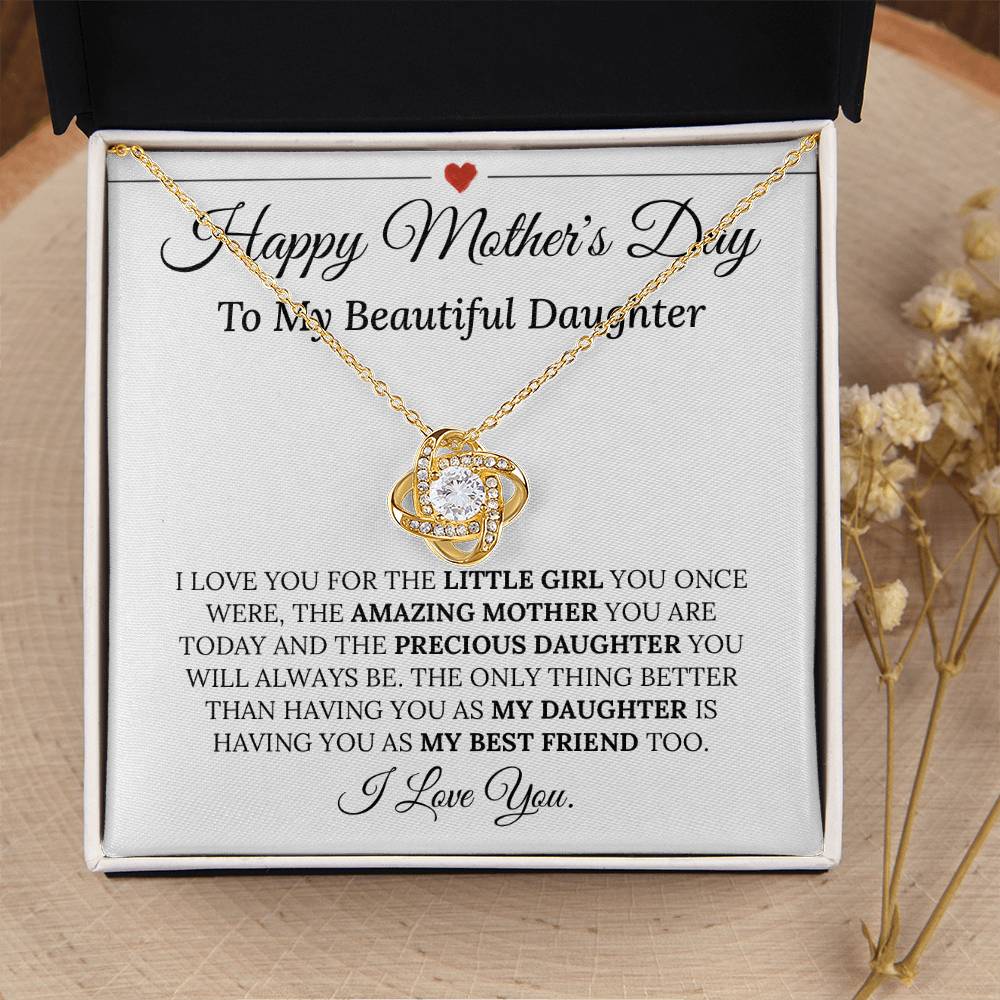 Precious Daughter Mother's Day Necklace Love Knot Necklace