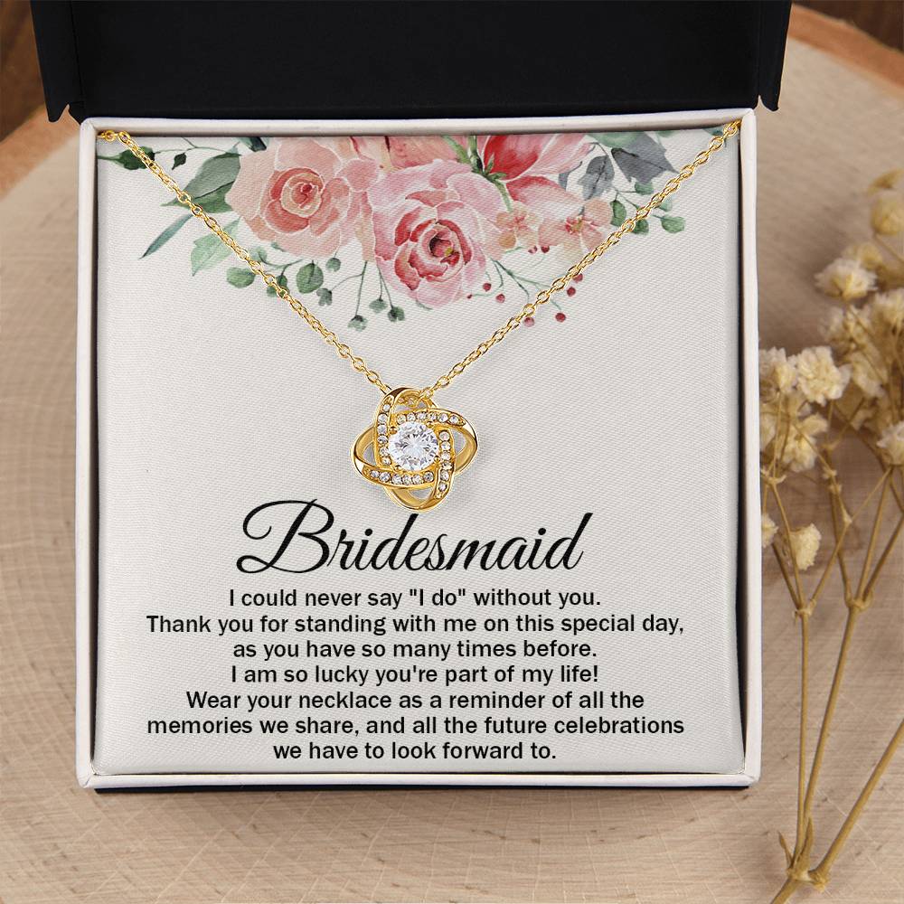 Bridesmaid Necklace Bridesmaid Thank You Gift Wedding Gift For Brid Love Knot Necklace