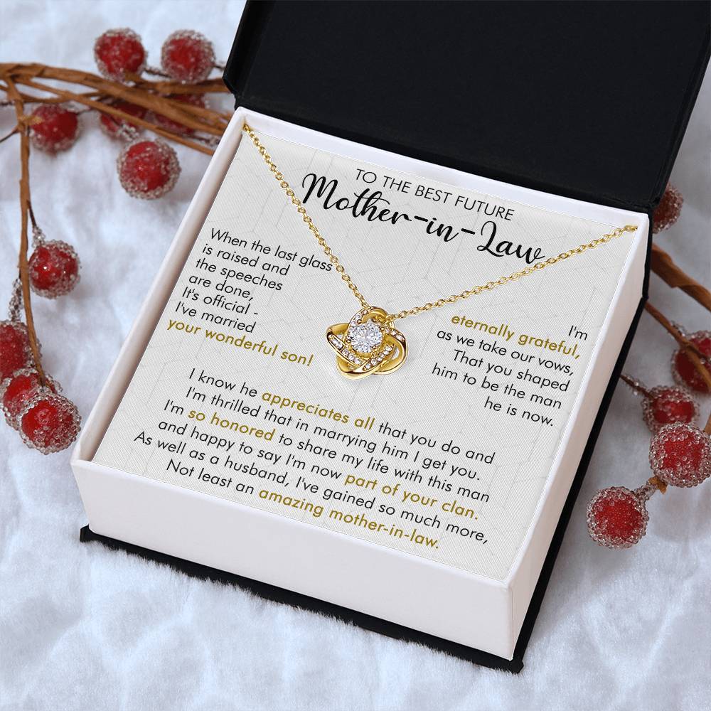 Gift For Future Mother-In-Law It's Official Love Knot Necklace Love Knot Necklace