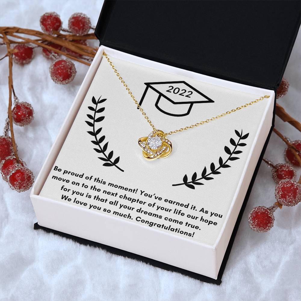 Graduation Love P Love Knot Necklace