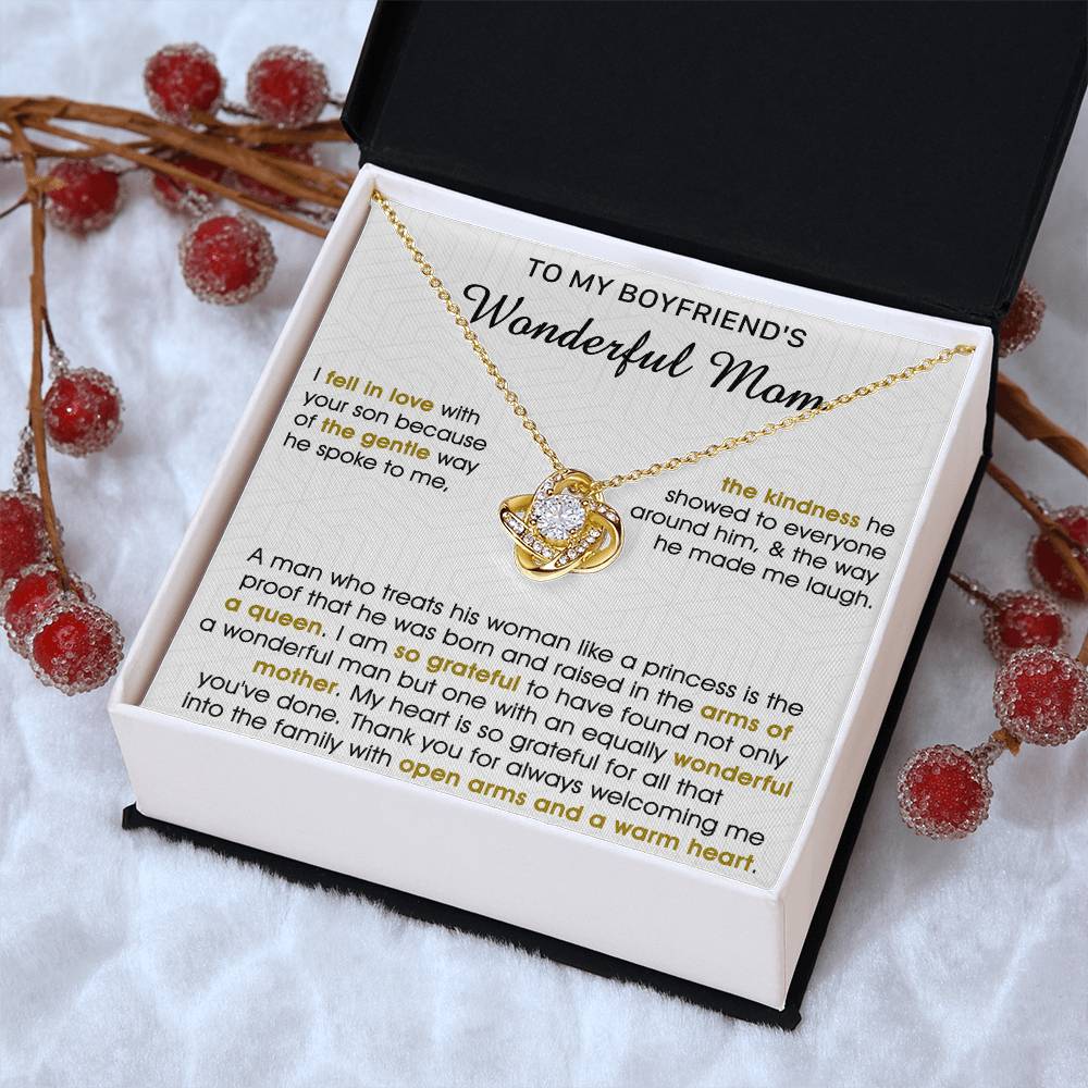 Gift For Boyfriend's Mom Gentle Way Arms Of Queen Love Knot Necklace Love Knot Necklace