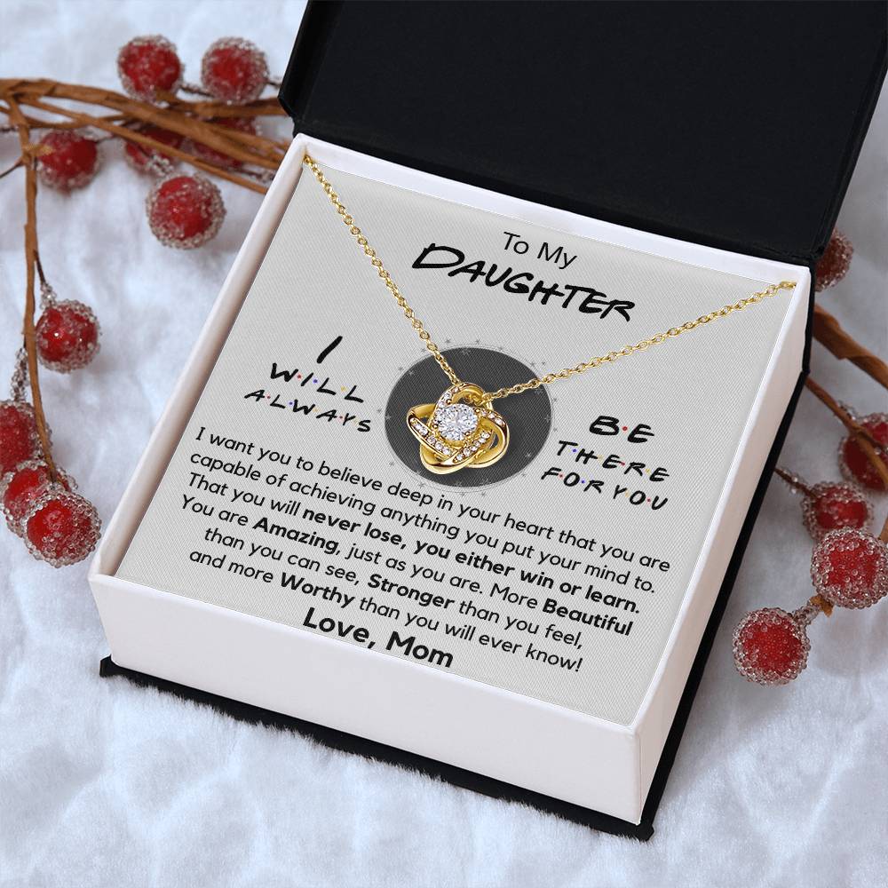To My Daughter Daughter Gift From Mom Christmas Gift Daughter Birthday Graduatio Love Knot Necklace