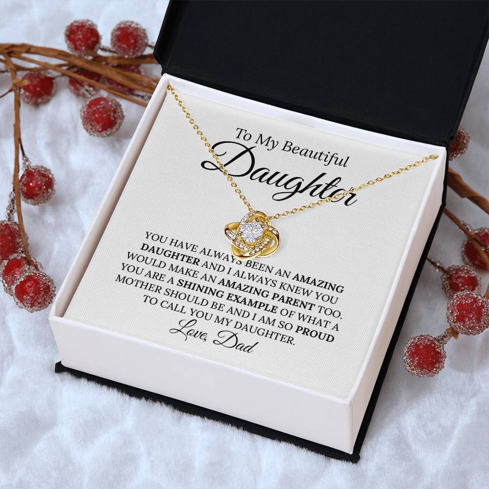 Heartfelt Mother's Day Gift For Daughter v4 Love Knot Necklace