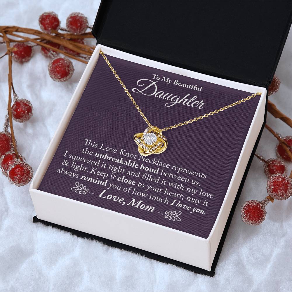 To My Beautiful Daughter - The Love Knot Necklace Love Knot Necklace