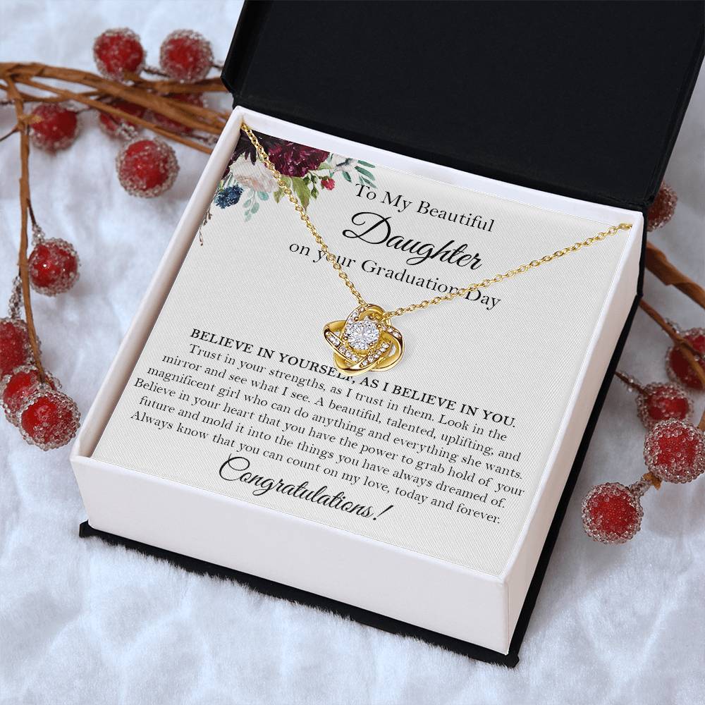 Graduation Gift For Daughter From Mom And Dad High School Masters Degree Graduation Sentimental Graduation Gift For Teenage Girl Love Knot Necklace
