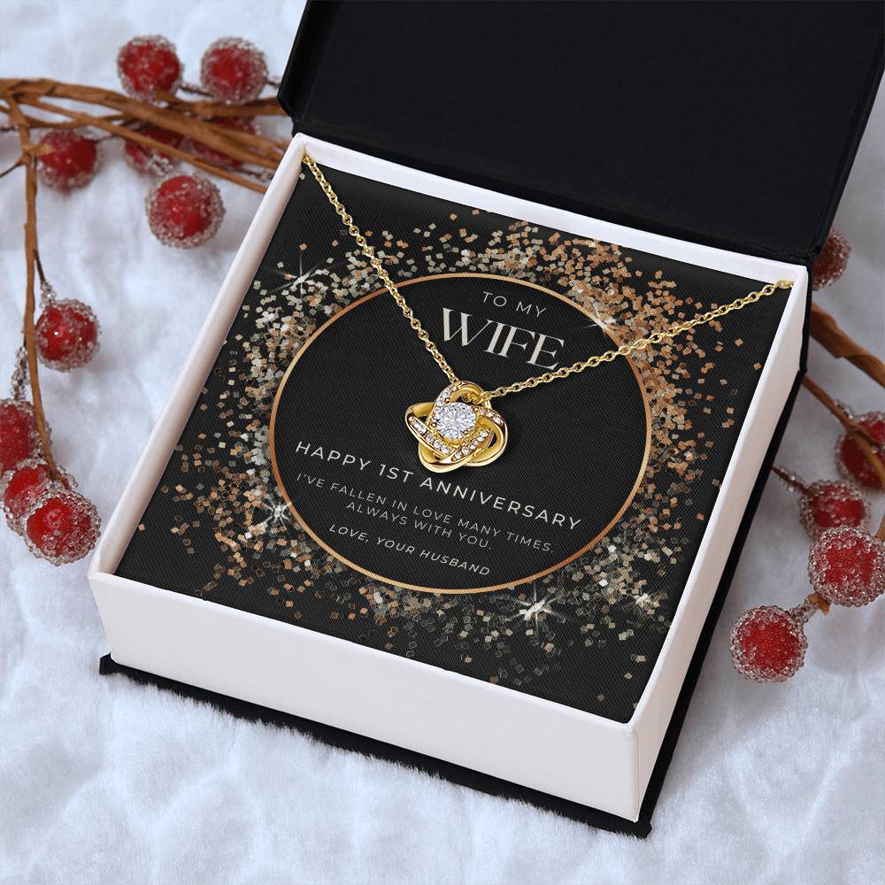 1 Year Anniversary Gift For Wife 1 Year Anniversary Gifts 1 Year Wedding Anniversary Gift Ideas 1St Wedding Anniversary Gift F(4) Love Knot Necklace