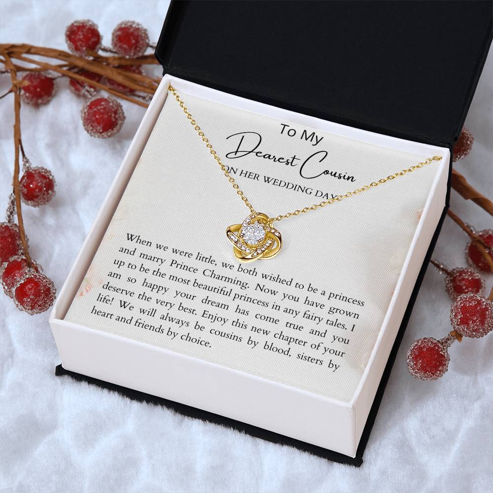 To My Cousin On Her Wedding Day Gift. Wedding Gift For Cousin. Gift Idea For Cousin'S We Love Knot Necklace