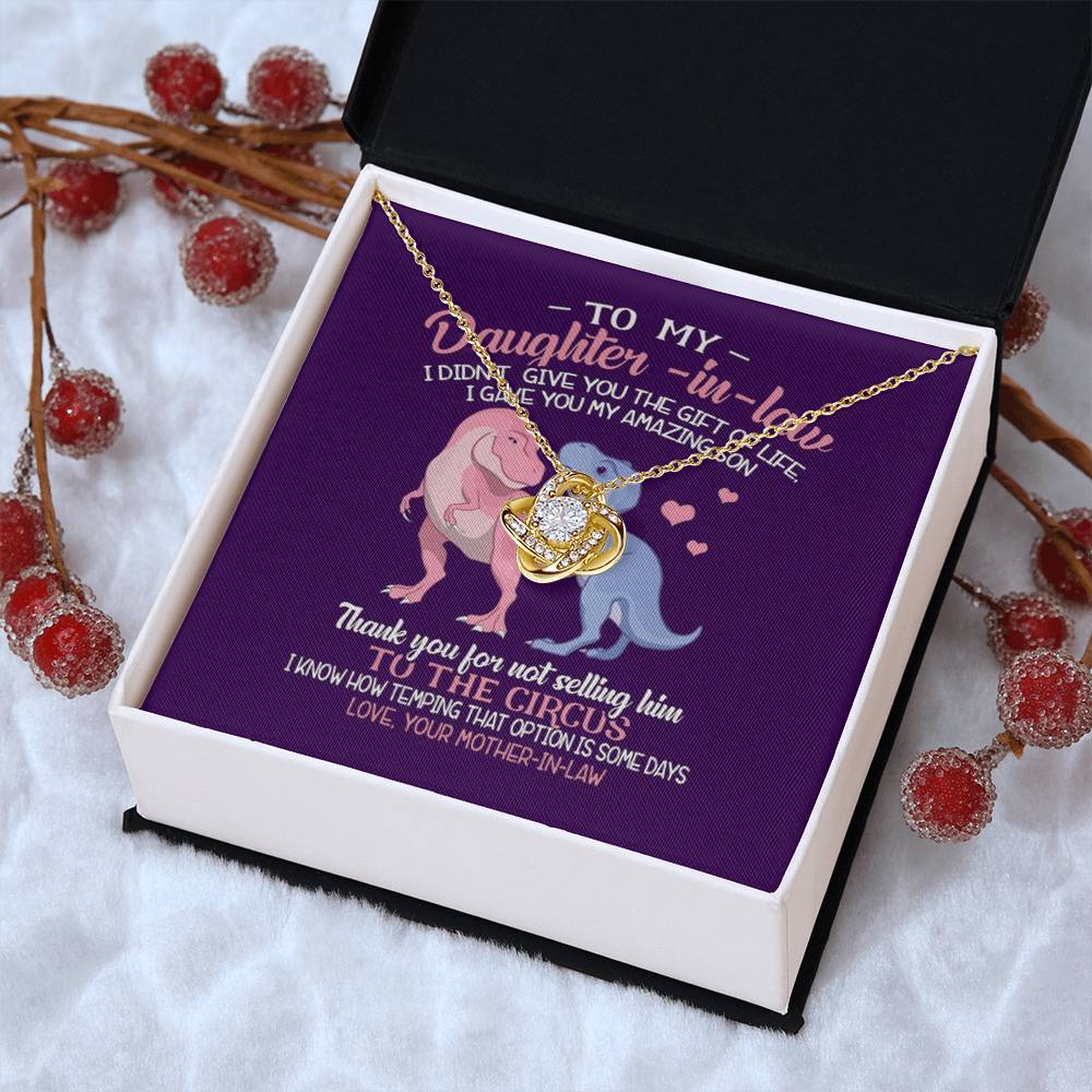 To My Daughter-In-Law Gift For Daughter-In-Law Daughter-In-Law Necklace Love Knot Necklace